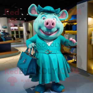 Turquoise Sow mascotte...