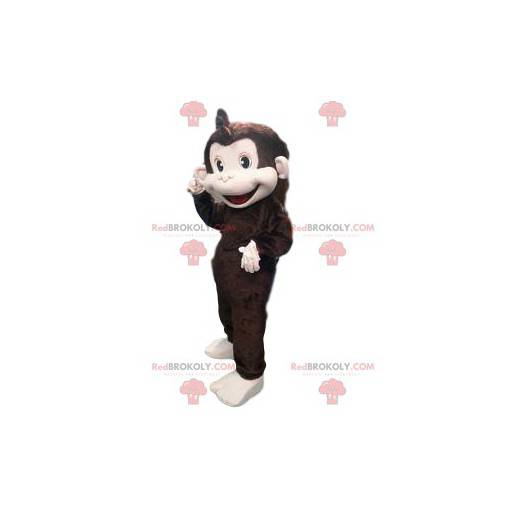 Mascot big brown monkey too funny and cute - Redbrokoly.com