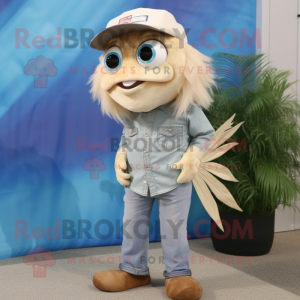 Béžová postava maskota Ryby...