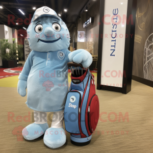 Sky Blue Golf Bag maskot...