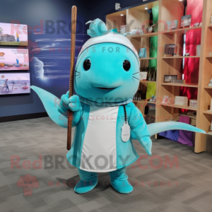 Turkos Narwhal maskot...