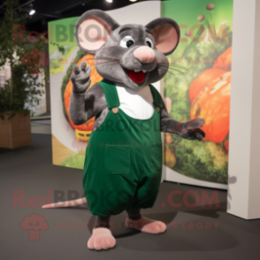 Forest Green Ratatouille mascot costume character dressed with a Tank Top and Pocket squares