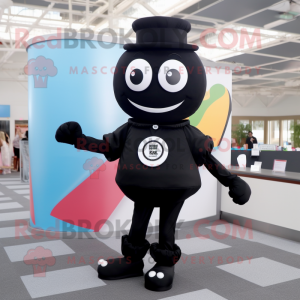 Black Candy Box mascot costume character dressed with a Poplin Shirt and Watches