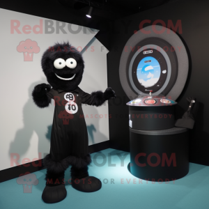 Black Candy Box mascot costume character dressed with a Poplin Shirt and Watches