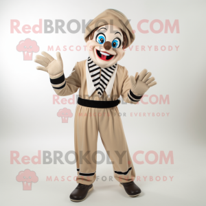 Tan Mime maskot kostym...