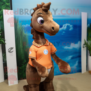 Brown Seahorse mascotte...