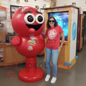 Red Gumball Machine maskot...