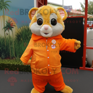 Orange Dormus maskot kostym...