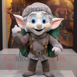 Gray Elf maskot kostume...