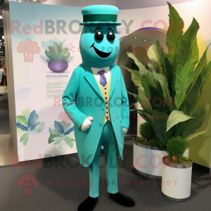 Teal Beanstalk maskot...