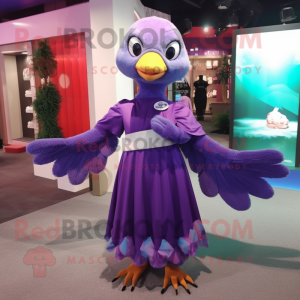 Purple Dove maskot kostume...