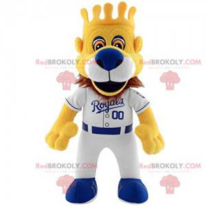 Lion Royal maskot med sit baseball outfit og sin krone -