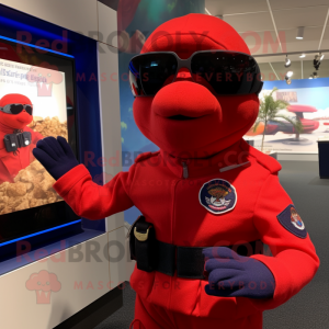 Red Navy Seal maskot drakt...