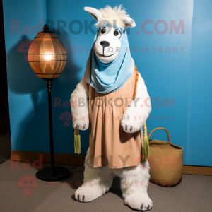 Sky Blue Llama mascotte...