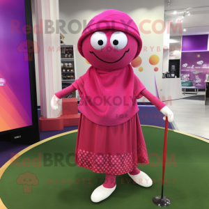 Magenta golfbal mascotte...