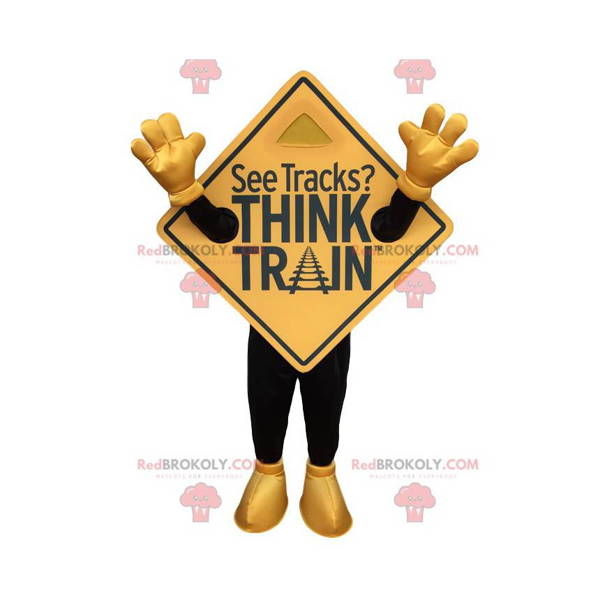 Mascote do homem com placa dourada - Redbrokoly.com