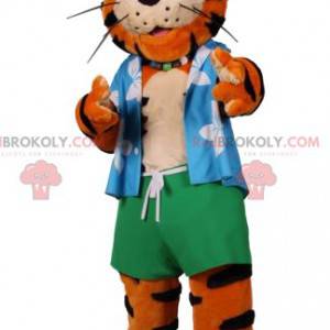 tiger maskot i strandtøj - Redbrokoly.com