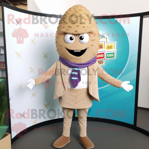 Beige Falafel maskot kostym...