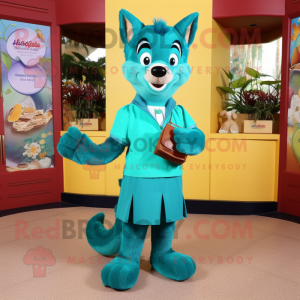 Teal Dingo mascotte kostuum...