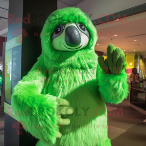 Green Giant Sloth mascotte...