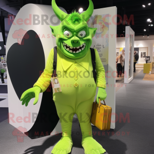 Lime Green Devil maskot...