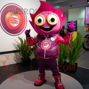 Magenta tomat maskot kostym...