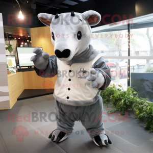 Sølv Tapir maskot drakt...