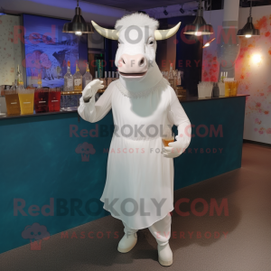 White Bull maskot drakt...