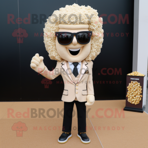 Beige Pop Corn maskot drakt...