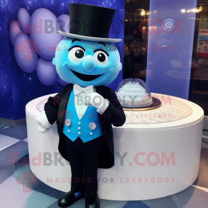 Sky Blue Bracelet mascot costume character dressed with a Tuxedo and Brooches