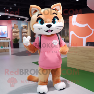 Peach Puma maskot kostume...