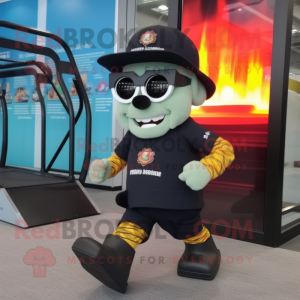 Sort Fire Fighter maskot...