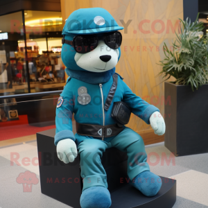 Teal Navy Seal mascotte...