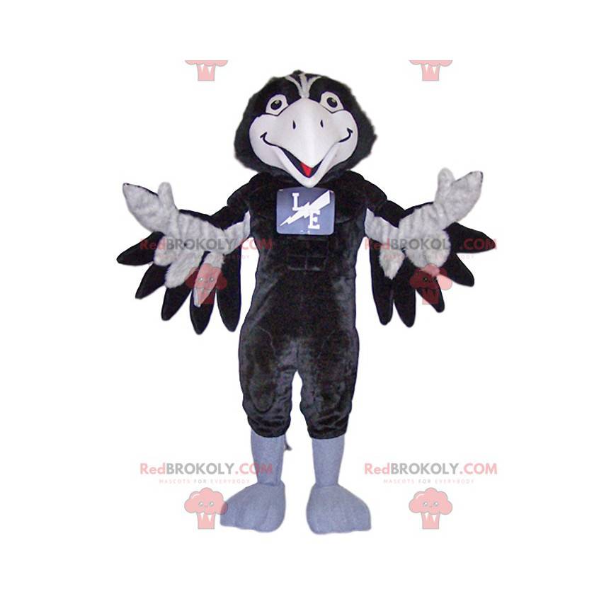 Mascotte De Corbeau Noir Et Blanc Tres Souriant Taille L 175 180 Cm