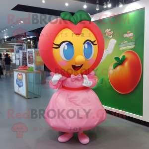 Peach Heart maskot kostym...