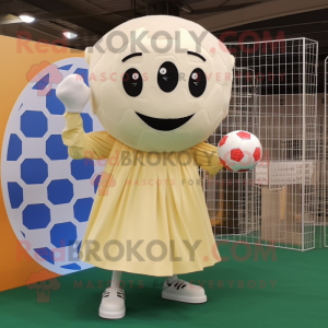 Cream Soccer Goal maskot...