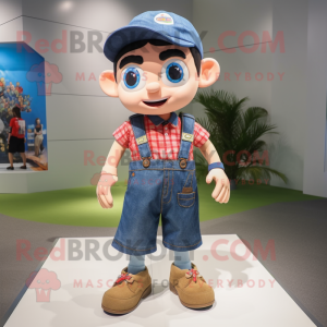 nan Bracelet mascot costume character dressed with a Denim Shorts and Suspenders
