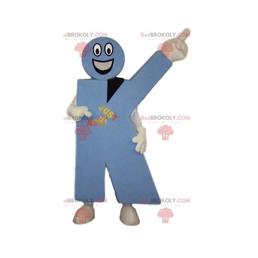 Mascotte letter K in blauw. Letter K kostuum - Redbrokoly.com