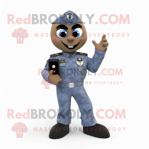 Black Air Force Soldier mascot costume character dressed with a Mom Jeans and Digital watches