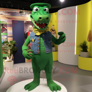 Grön krokodil maskot kostym...