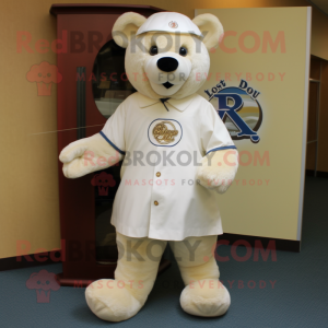 Cream Teddy Bear maskot...