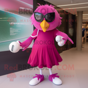 Magenta Falcon maskot drakt...