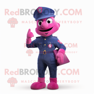 Magenta Navy Soldier maskot...