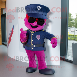 Magenta Navy Soldier maskot...