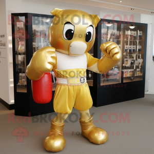 Gold Boxing Glove maskot...