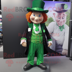 nan Leprechaun mascot costume character dressed with a Blazer and Hair clips