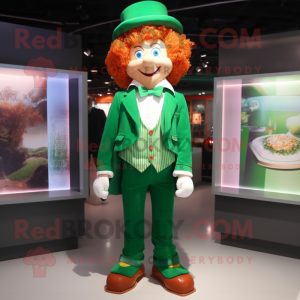 nan Leprechaun mascot costume character dressed with a Blazer and Hair clips