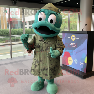 Cyan Green Beret mascotte...