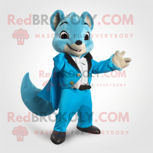 Cyan Flying Squirrel maskot...