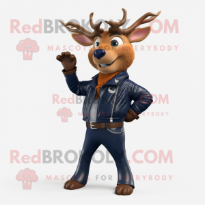 Navy Deer maskot kostym...